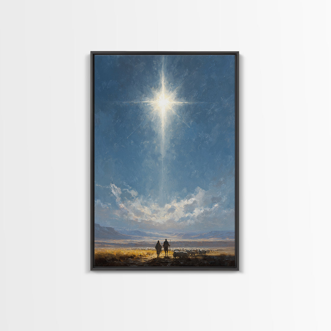 Star Of Promise – Framed Canvas Print – Christian Wall Art – Christian Christmas Art – Christian Art Canvas – Jesus Painting