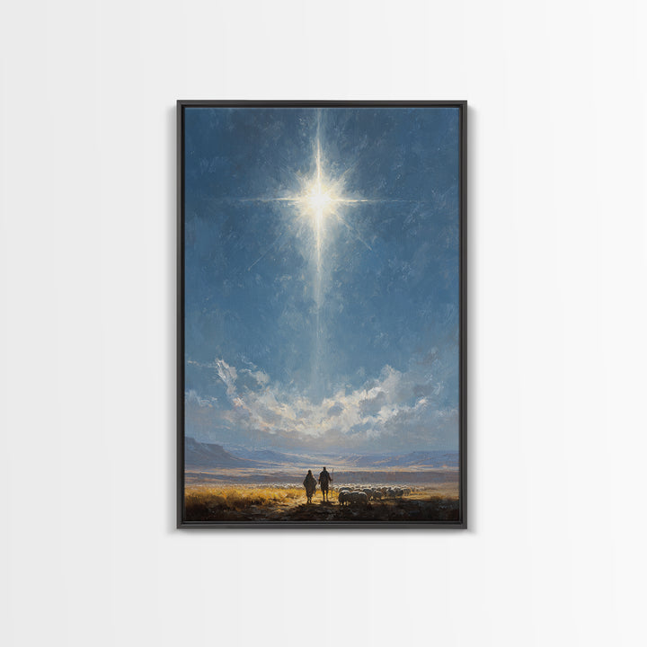 Star Of Promise – Framed Canvas Print – Christian Wall Art – Christian Christmas Art – Christian Art Canvas – Jesus Painting