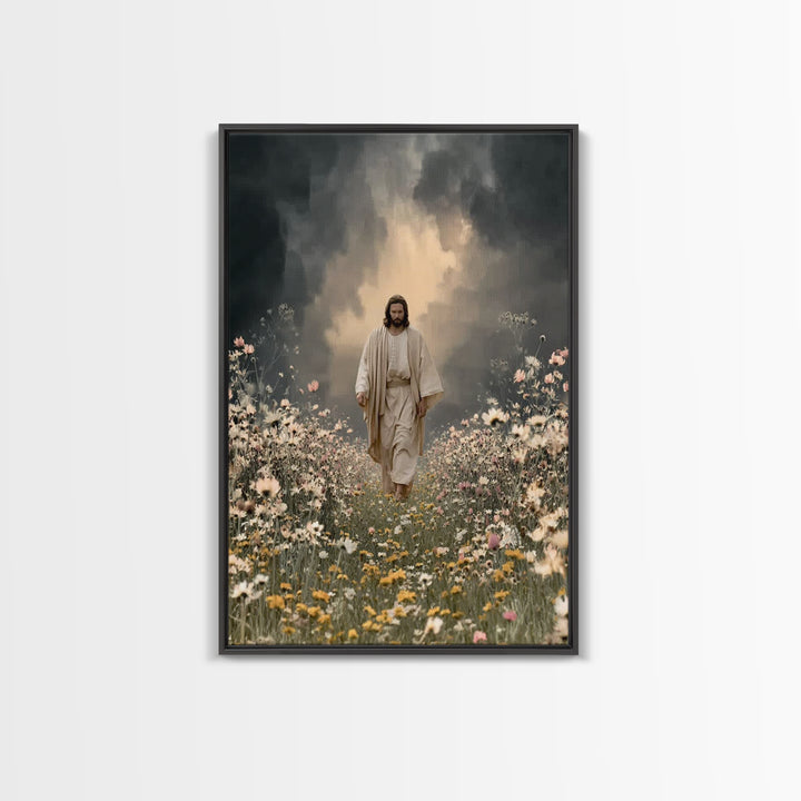 Path Of Mercy – Framed Canvas Print – Christian Wall Art – Jesus Painting – Christian Art Canvas – Christian Decor – Christmas Art