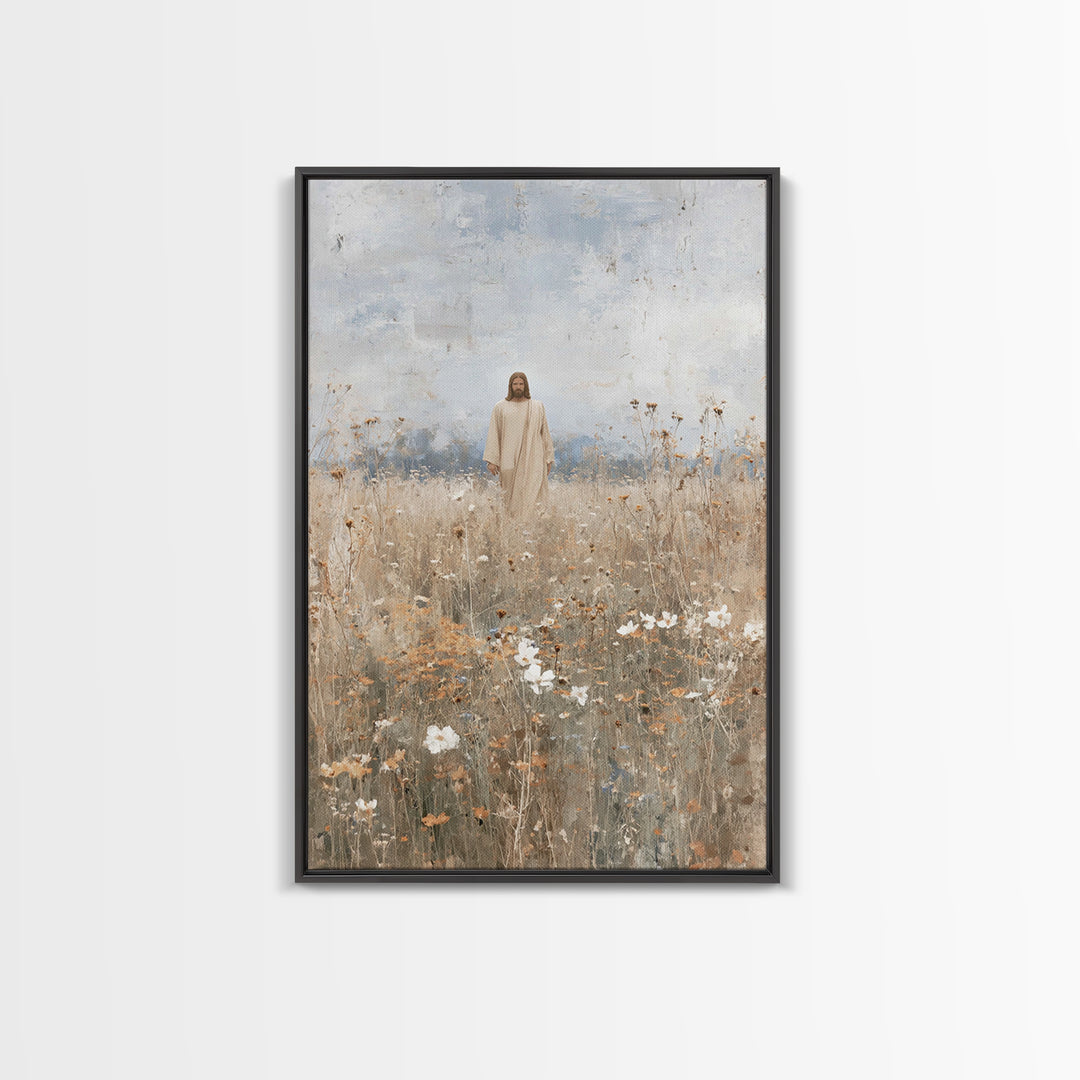 Desert Moon Walk | Framed Canvas Print | Jesus Painting | Christian Wall Art | Moody Christian Art | Christian Art Canvas | Christian Chris