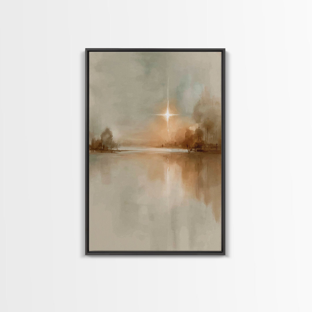 Guiding Dawn Star – Framed Canvas Print – Christian Wall Art – Christian Art Canvas – Christmas Art – Christian Christmas Art – Jesus Paint