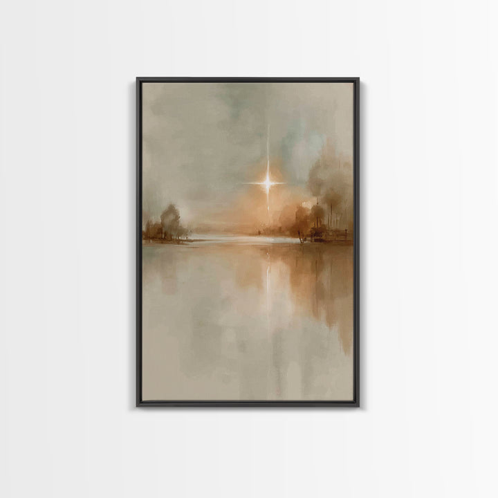 Guiding Dawn Star – Framed Canvas Print – Christian Wall Art – Christian Art Canvas – Christmas Art – Christian Christmas Art – Jesus Paint