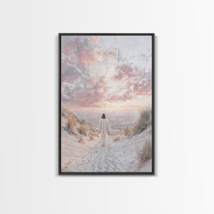 Mountain Ascent – Framed Canvas Print – Christian Art Painting – Jesus Wall Art – Christian Art Canvas – Vintage Christian Art – Christian