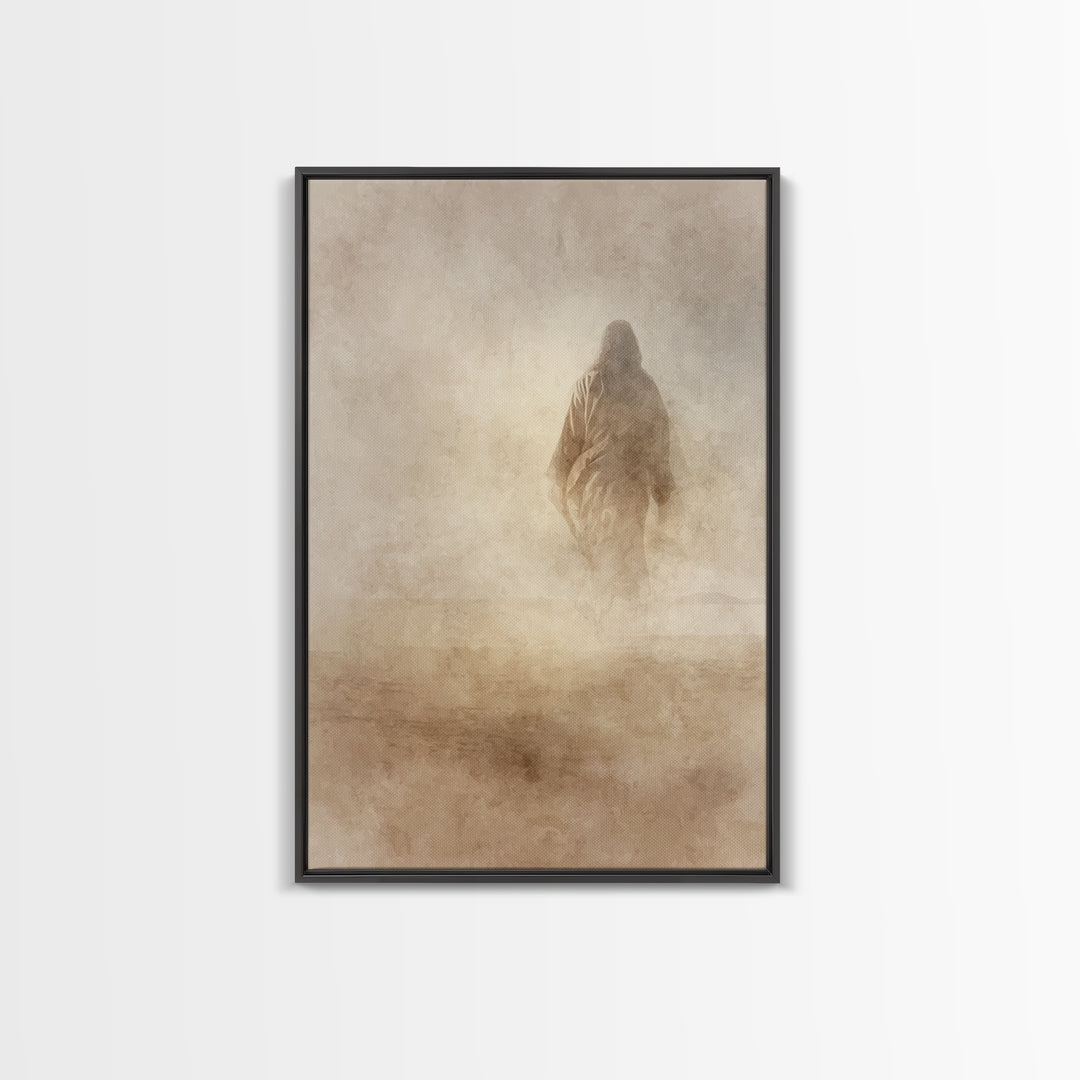 Desert Hush – Framed Canvas Print – Christian Wall Art – Christian Art Canvas – Jesus Painting – Minimalist Christian Art – Christian Gift