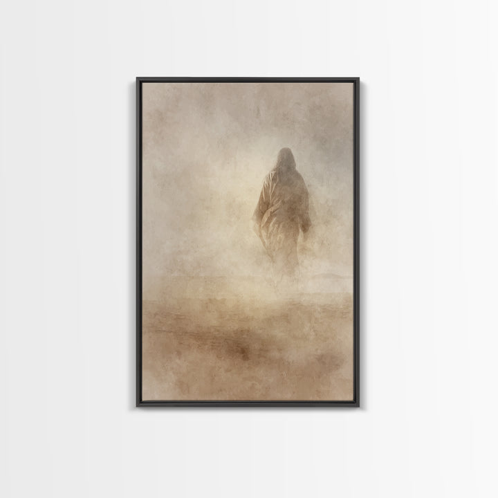 Desert Hush – Framed Canvas Print – Christian Wall Art – Christian Art Canvas – Jesus Painting – Minimalist Christian Art – Christian Gift