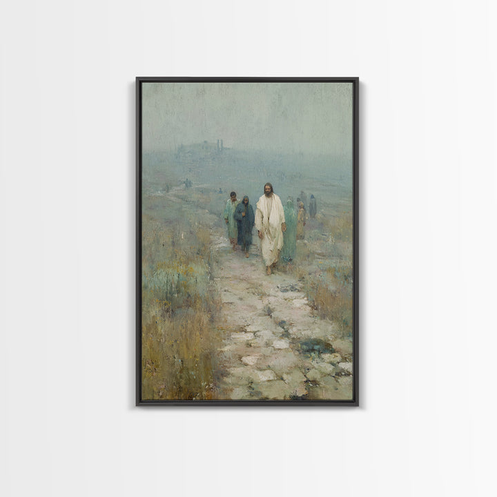 Path Of Discipleship | Framed Canvas Print | Christian Art Canvas | Jesus Painting | Vintage Christian Art | Christian Wall Art | Christian