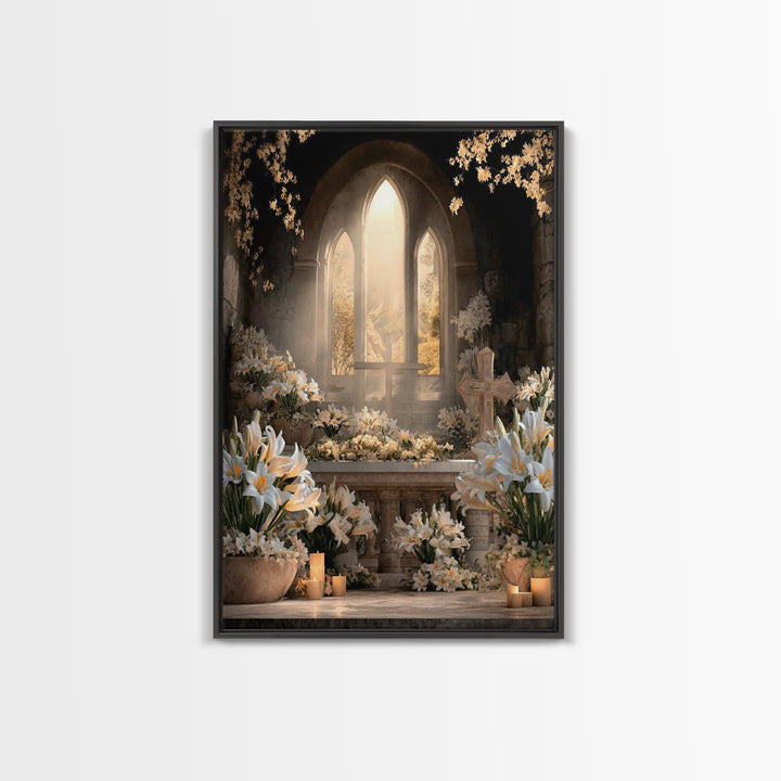 Sanctuary Blossoms – Framed Canvas Print – Christian Art Canvas – Christian Wall Art – Christian Christmas Art – Christmas Art – Christian