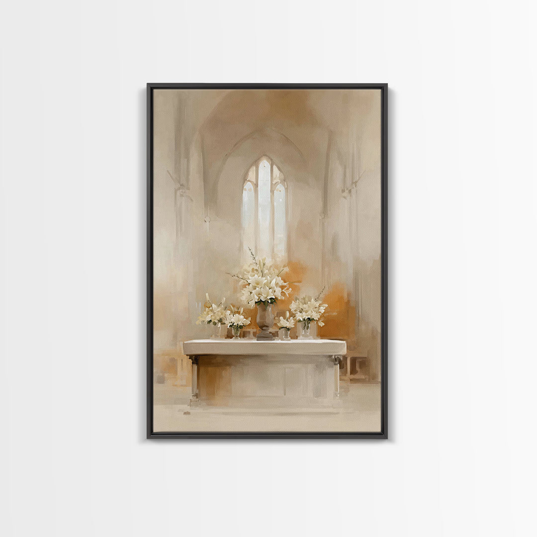 Altar Of Peace – Framed Canvas Print – Christian Wall Art – Christian Art Print – Minimalist Christian Art – Christian Decor – Christmas Ar