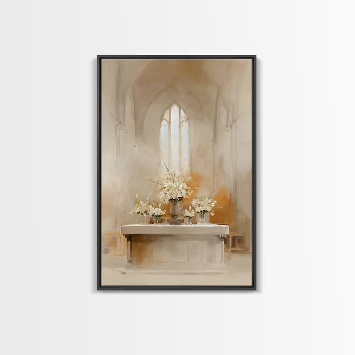 Altar Of Peace – Framed Canvas Print – Christian Wall Art – Christian Art Print – Minimalist Christian Art – Christian Decor – Christmas Ar