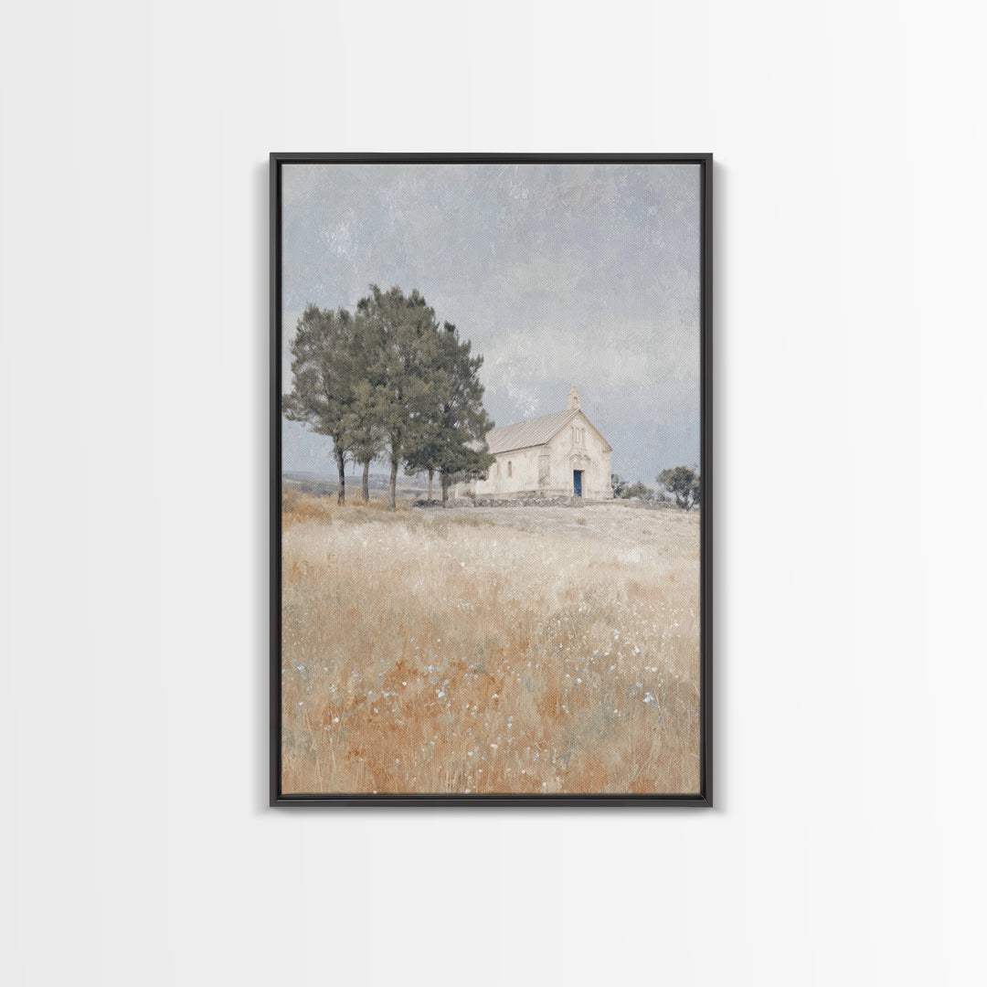 Hillside Sanctuary – Framed Canvas Print – Christian Wall Art – Christian Art Canvas – Subtle Christian Art – Christian Art Print