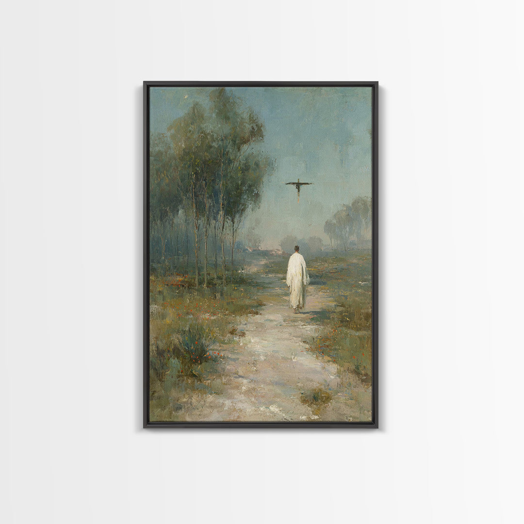 Crossroad Calling – Framed Canvas Print – Christian Art Canvas – Christian Wall Art – Christian Painting – Unique Christian Art