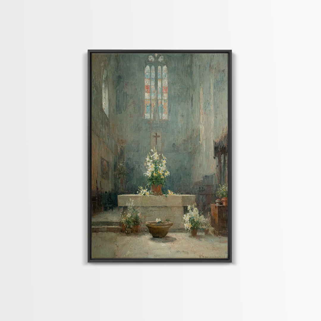 Cathedral Serenity – Framed Canvas Print – Christian Wall Art – Christian Art Canvas – Vintage Christian Art – Christian Painting – Christi