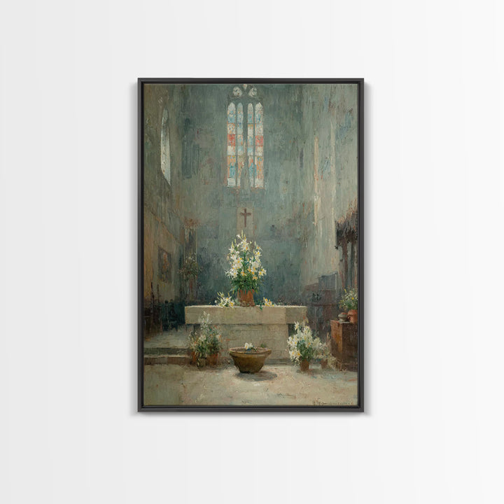 Cathedral Serenity – Framed Canvas Print – Christian Wall Art – Christian Art Canvas – Vintage Christian Art – Christian Painting – Christi