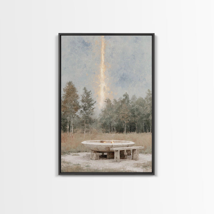 Forest Altar Light – Framed Canvas Print – Christian Art Canvas – Christian Wall Art – Christian Art Print – Christmas Art