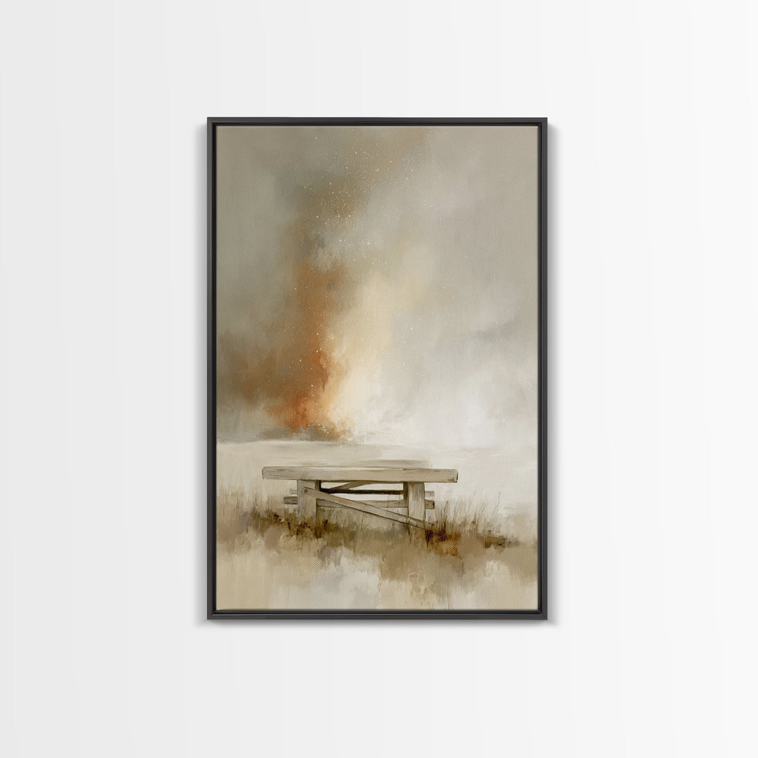 Heavenly Ember Glow – Framed Canvas Print – Christian Art Canvas – Christian Wall Art – Christian Painting – Christmas Art