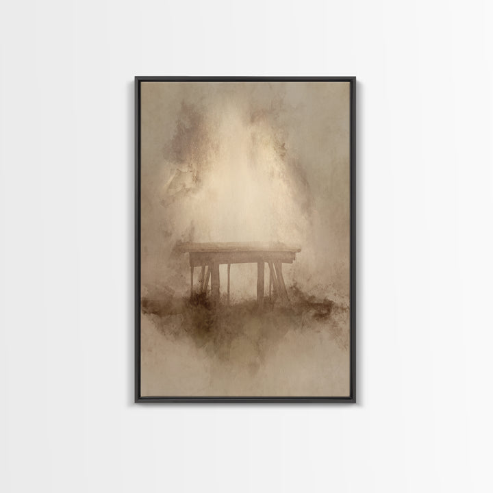Silent Birth Place – Framed Canvas Print – Christian Wall Art – Christian Art Canvas – Minimalist Christian Art – Christmas Art