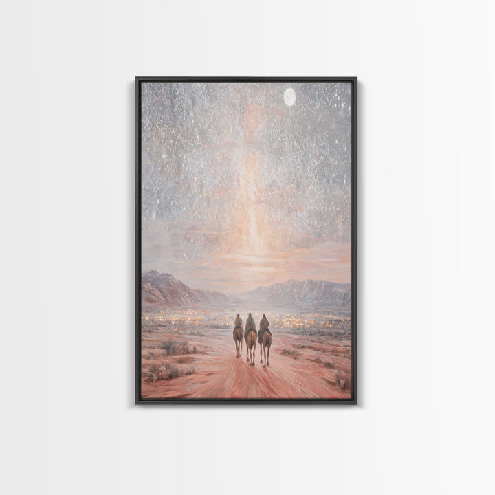 Journey By Starlight – Framed Canvas Print – Christian Art Canvas – Christian Wall Art – Christmas Art – Christian Christmas Decor