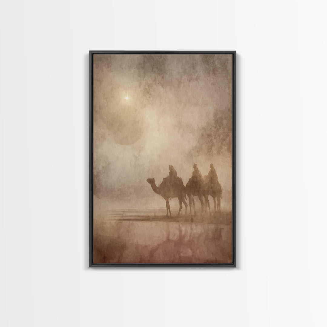 Three Kings Path – Framed Canvas Print – Christian Wall Art – Christmas Art – Christian Art Canvas – Christian Christmas Art