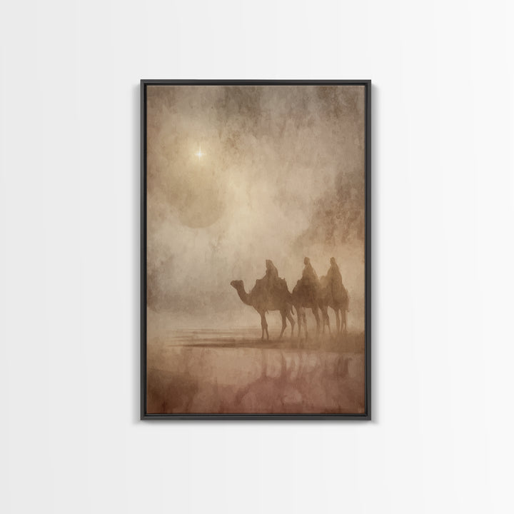 Three Kings Path – Framed Canvas Print – Christian Wall Art – Christmas Art – Christian Art Canvas – Christian Christmas Art