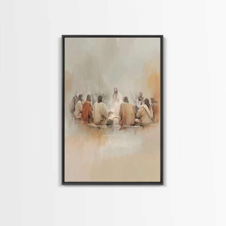 Last Supper Dawn – Framed Canvas Print – Christian Art Print – Jesus Wall Art – Modern Christian Art – Christian Paintings – Christian Deco