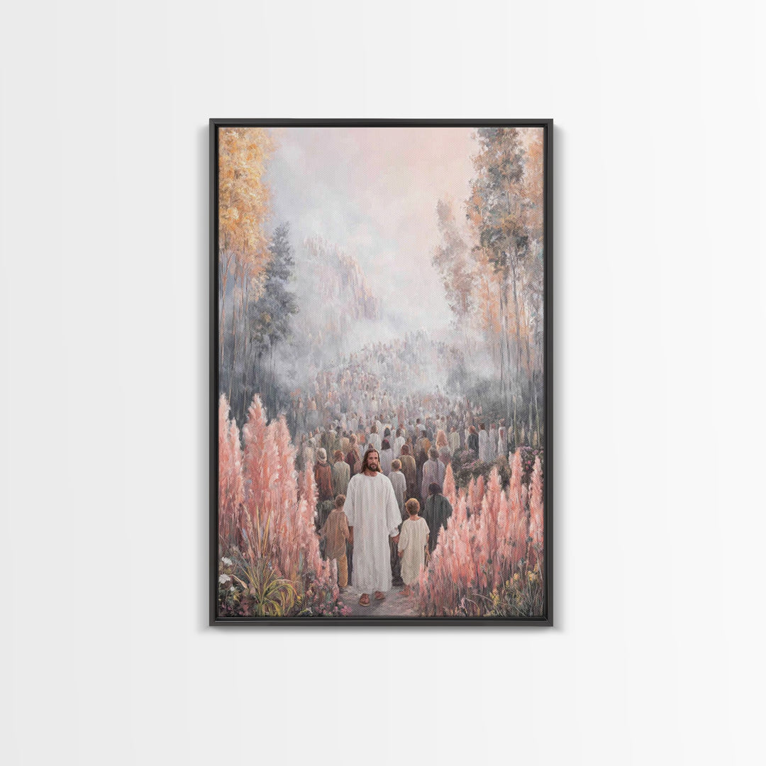 Path Of Light – Framed Canvas Print – Christian Wall Art – Jesus Painting – Christian Art Canvas – Christian Christmas Art – Christian Deco