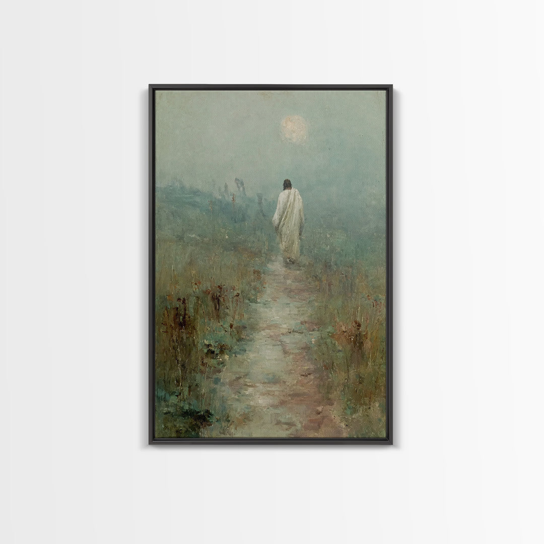 Silent Journey – Framed Canvas Print – Christian Wall Art – Christian Art Canvas – Jesus Painting – Vintage Christian Art – Christian Gift