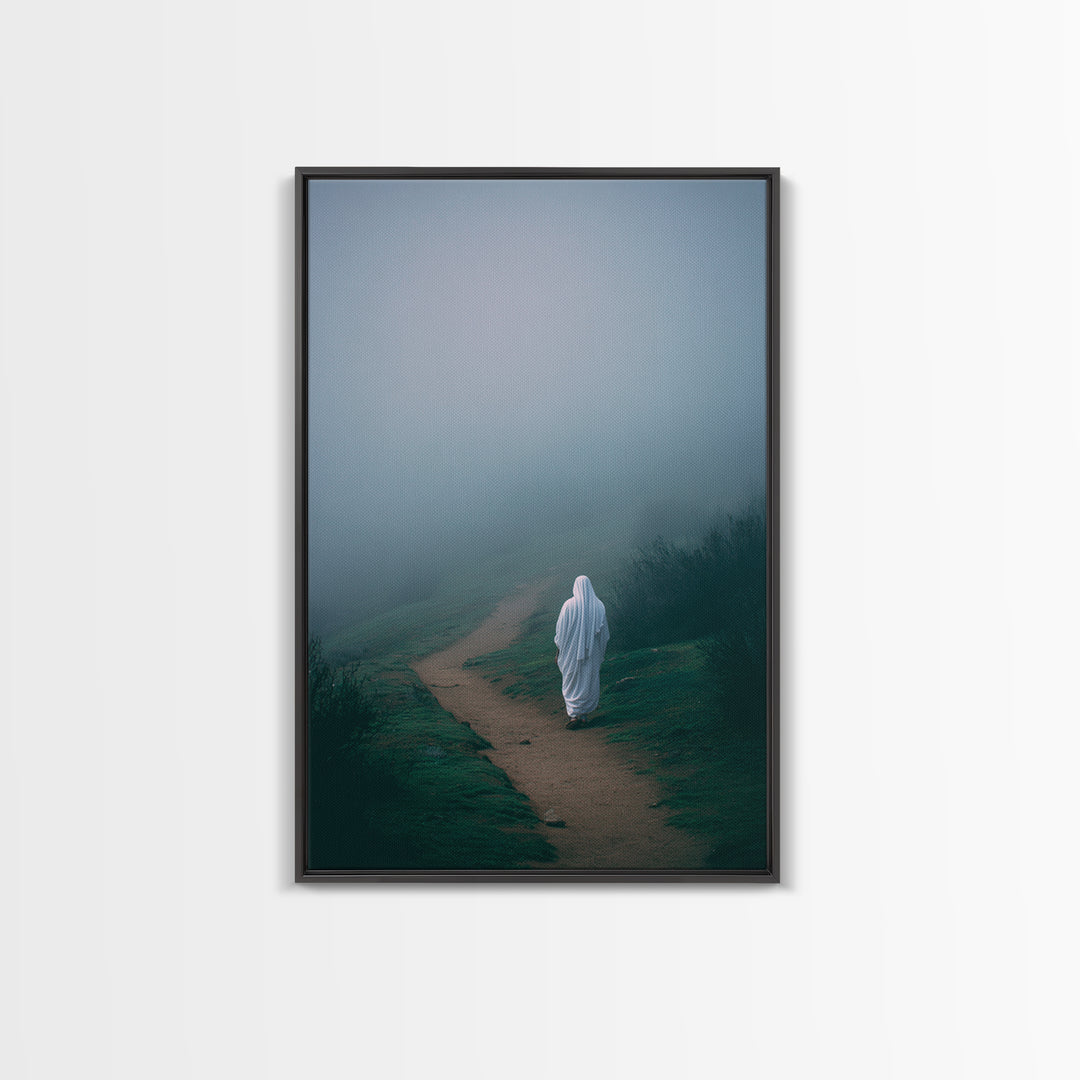 Holy Solitude, Framed Canvas Print, Christian Art Canvas, Jesus Painting, Christian Wall Art, Subtle Christian Art, Christian Decor, Christ