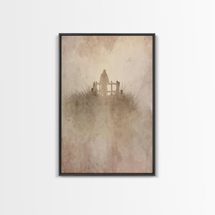 Heavenly Crossing | Framed Canvas Print | Christian Wall Art | Jesus Painting | Christian Art Canvas | Christian Christmas Art | Christian
