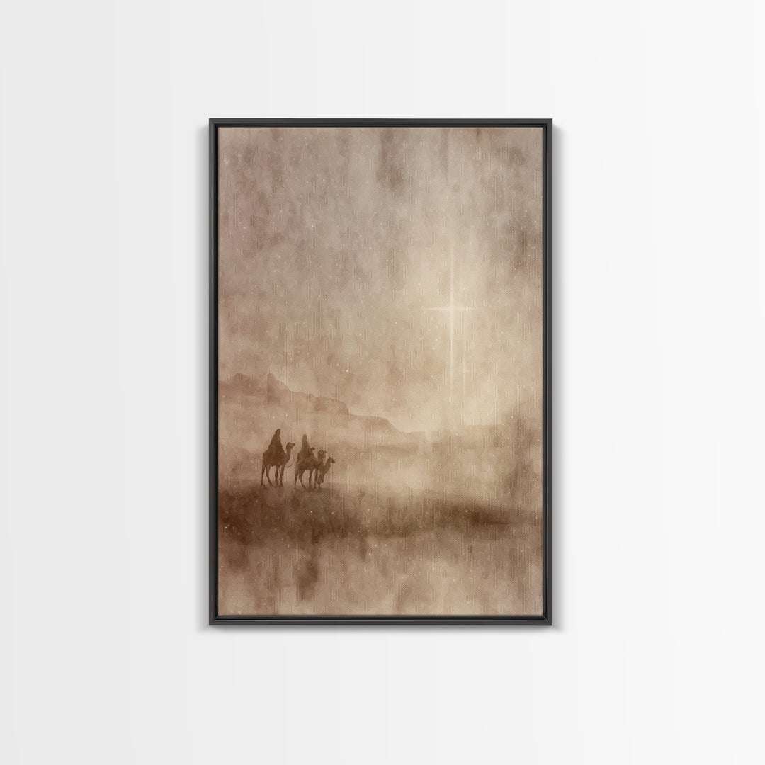 Pilgrims of Light | Framed Canvas Print | Christian Art Canvas | Christmas Art Prints | Christian Christmas Art | Christian Wall Art | Chri