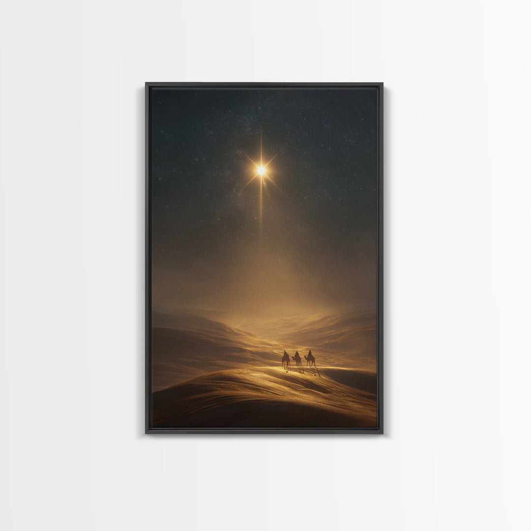 Star Of Bethlehem – Framed Canvas Print – Christmas Wall Art – Christian Art Canvas – Christian Painting – Christian Christmas Decor