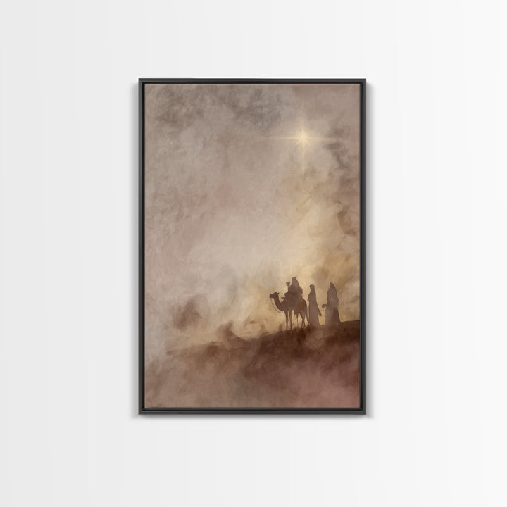 Holy Desert Star – Framed Canvas Print – Christian Christmas Art – Christian Art Canvas – Christian Decor For Home – Jesus Painting