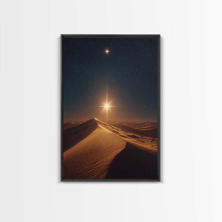 Guiding Star Peak – Framed Canvas Print – Christian Christmas Decor – Christian Art – Christmas Canvas Wall Art – Jesus Art Print