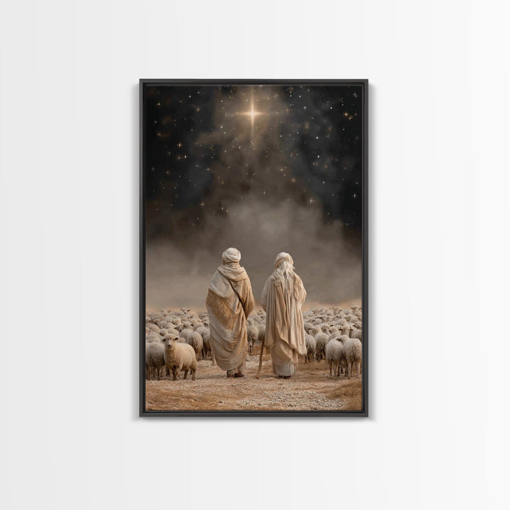 Guided By The Star – Framed Canvas Print – Christian Wall Art – Christian Christmas Art – Christian Art Canvas – Christmas Art Prints