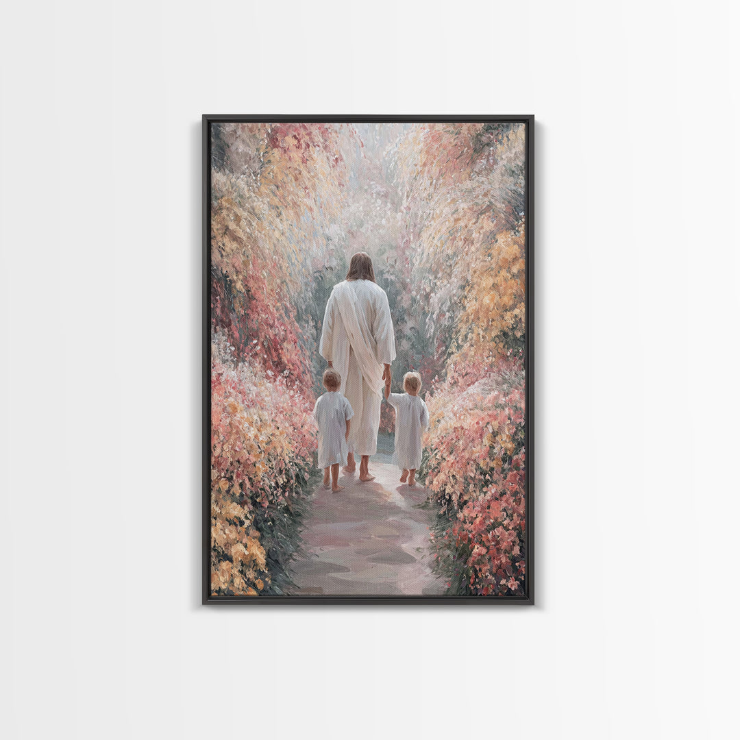 Walk Of Faith | Framed Canvas Print | Christian Art | Jesus Painting | Christian Art Canvas | Christian Decor | Christian Christmas Art