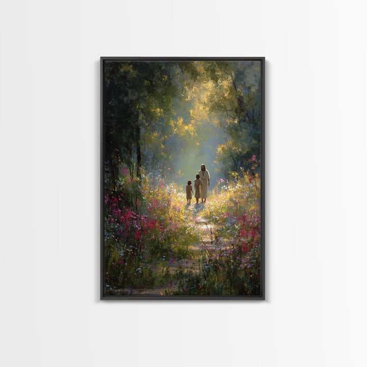 Garden Light – Framed Canvas Print – Christian Art Canvas – Jesus Painting – Christian Wall Art – Christian Decor – Christmas Art