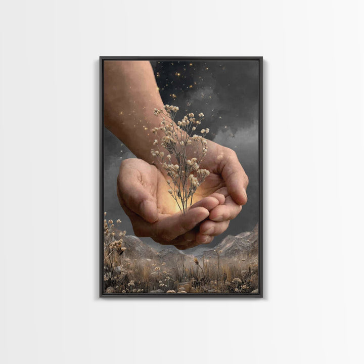 Bloom Of Mercy – Framed Canvas Print – Christian Art Canvas – Christian Wall Art – Modern Christian Art – Christian Gift Ideas – Jesus Art