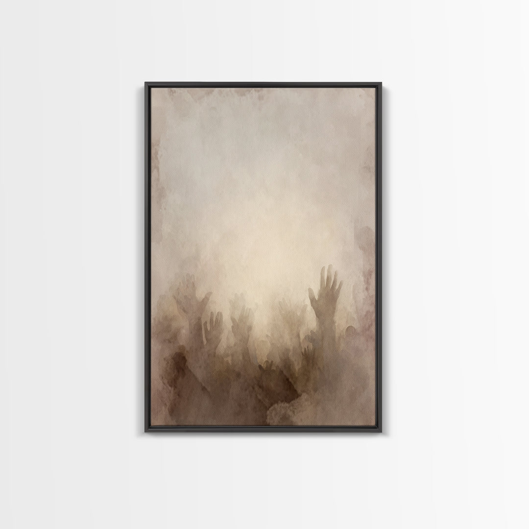 Rise In Worship | Framed Canvas Print | Christian Wall Art | Christian Art Canvas | Christian Art Gift | Abstract Christian Art | Modern Ch