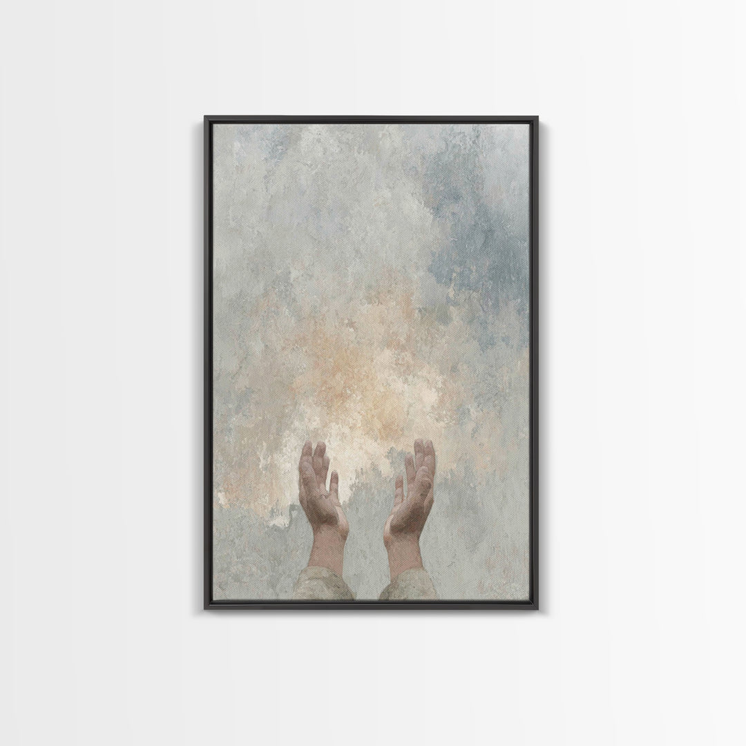 Hands Of Prayer – Framed Canvas Print – Christian Art Canvas – Christian Wall Art – Subtle Christian Art – Christian Gift – Christian Art P