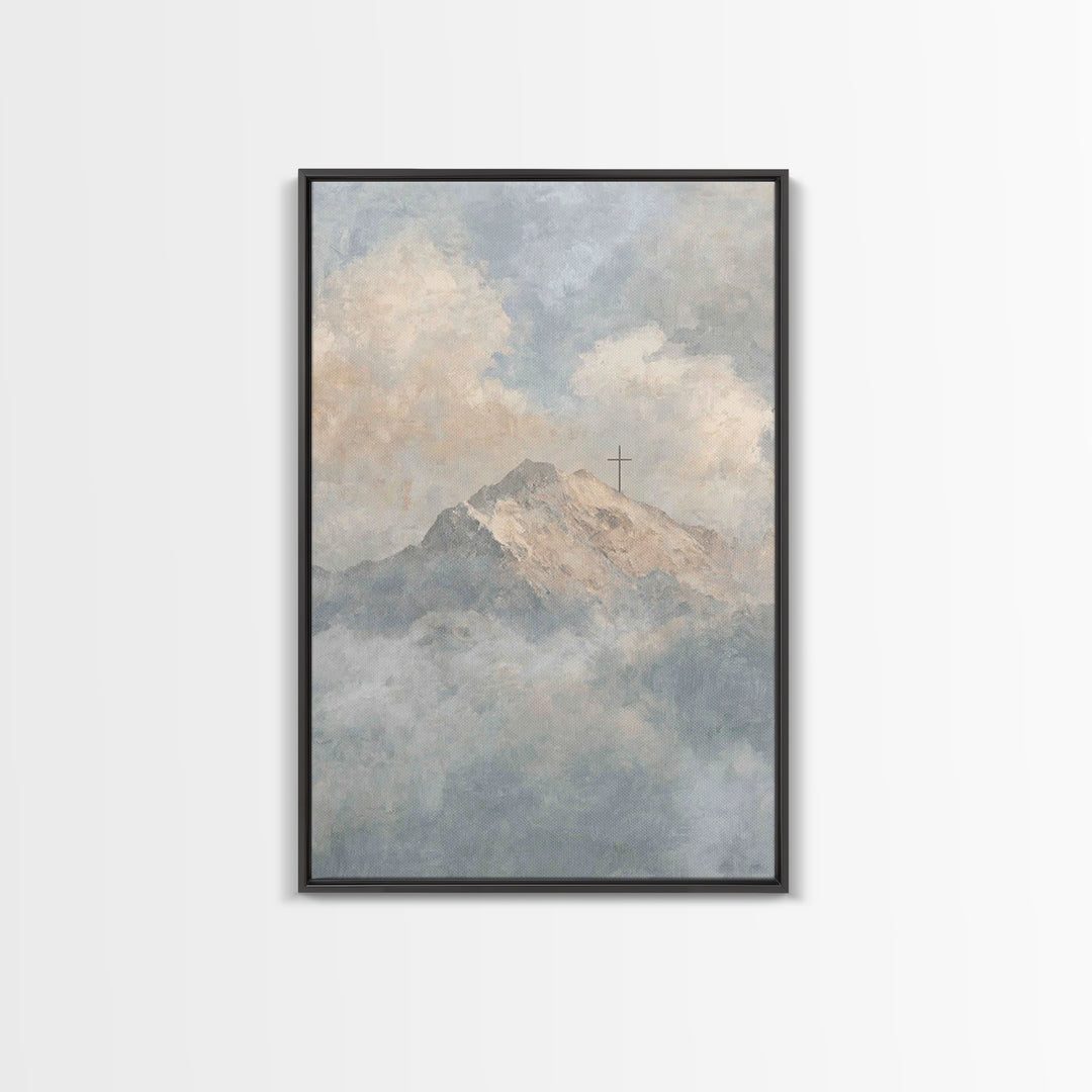 Mountain Of Hope – Framed Canvas Print – Christian Wall Art – Christian Art Canvas – Large Christian Painting – Christian Christmas Art – C