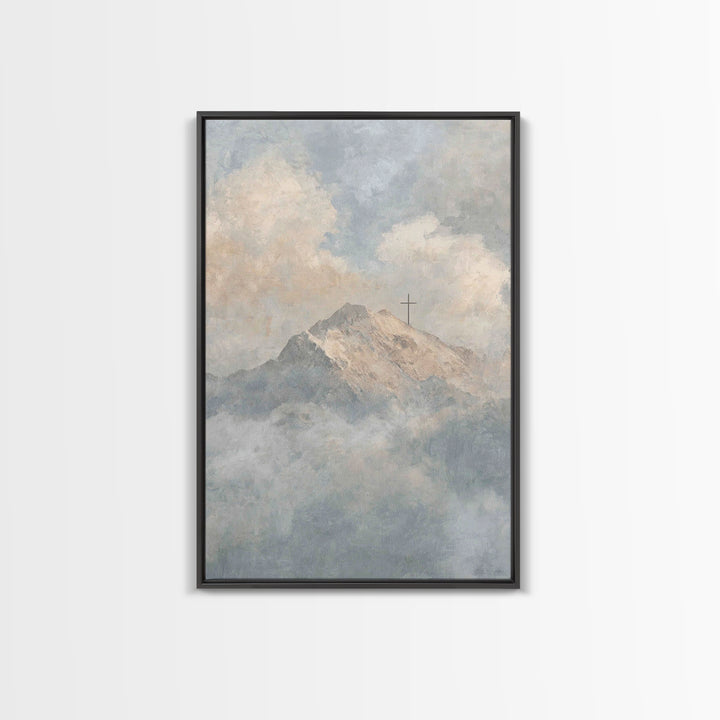 Mountain Of Hope – Framed Canvas Print – Christian Wall Art – Christian Art Canvas – Large Christian Painting – Christian Christmas Art – C