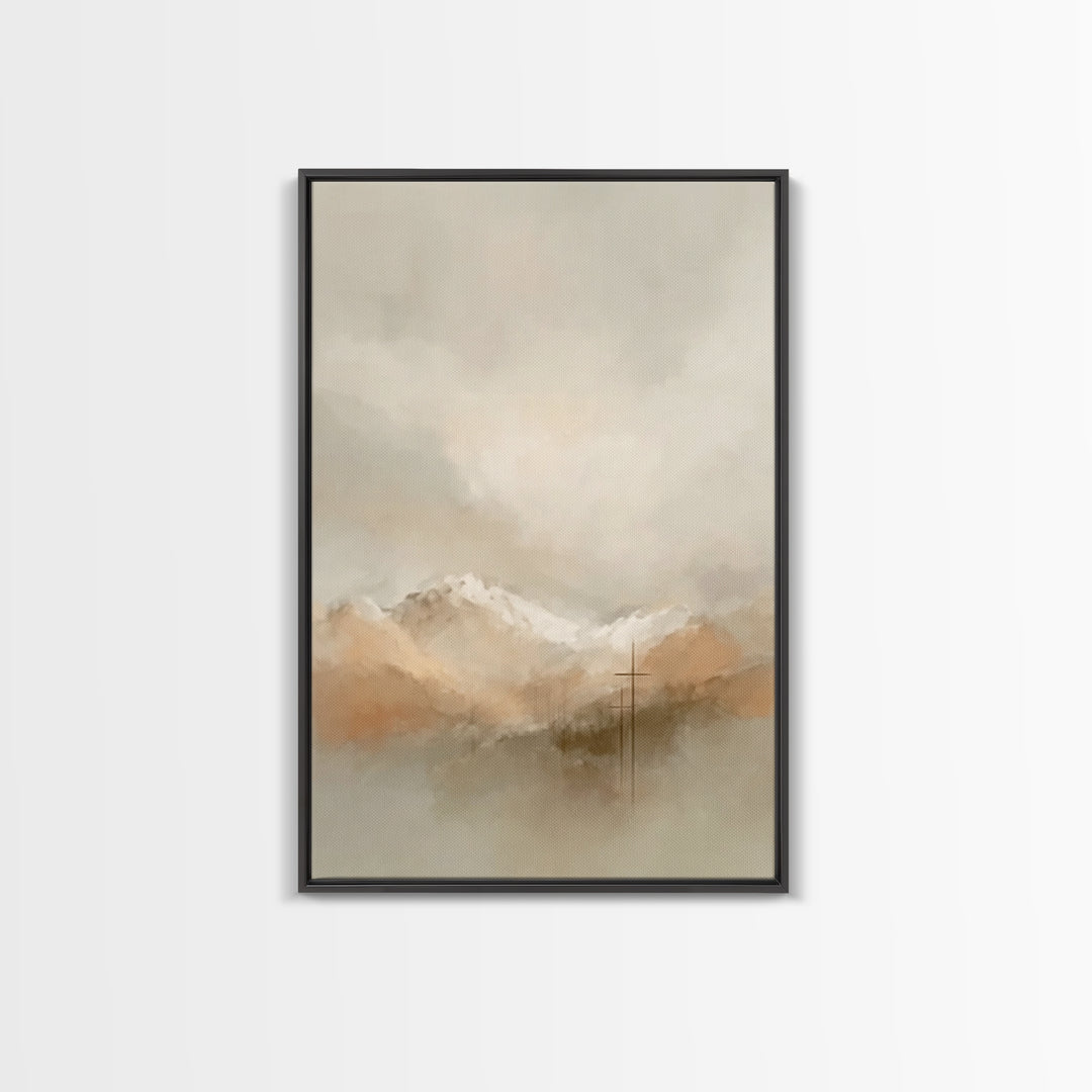 Cloudborne Mercy – Framed Canvas Print – Christian Wall Art – Christian Art Canvas – Blue Christian Art – Modern Christian Painting – Chris