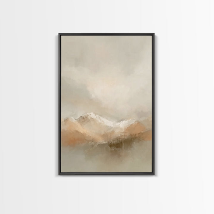 Cloudborne Mercy – Framed Canvas Print – Christian Wall Art – Christian Art Canvas – Blue Christian Art – Modern Christian Painting – Chris
