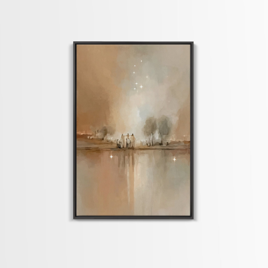 Starry Journey – Framed Canvas Print – Christian Wall Art – Christian Art Canvas – Christmas Art – Christian Christmas Decor – Christian Ar