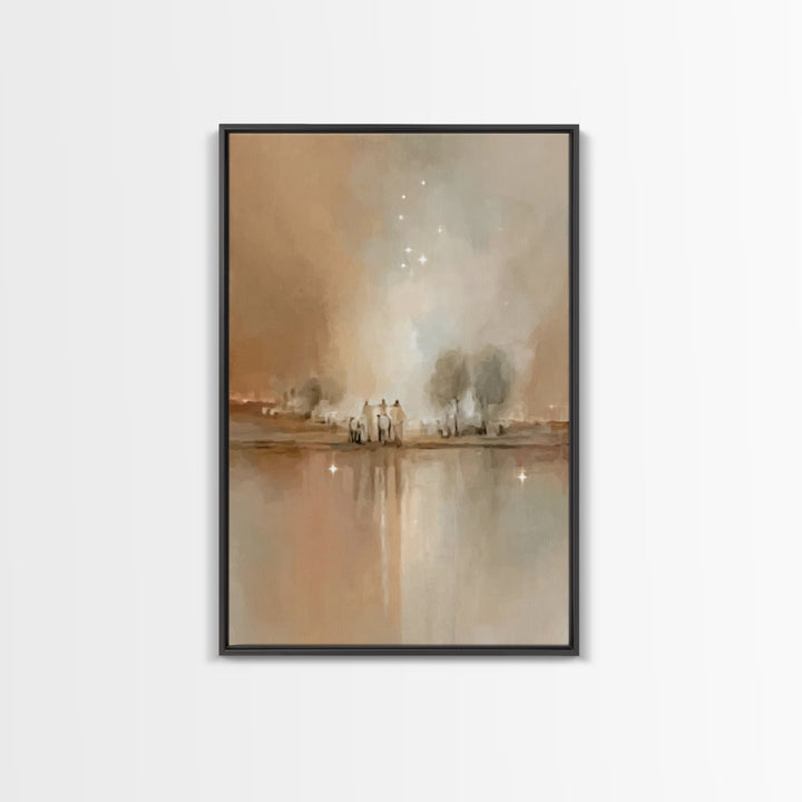 Starry Journey – Framed Canvas Print – Christian Wall Art – Christian Art Canvas – Christmas Art – Christian Christmas Decor – Christian Ar