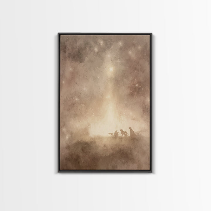 Holy Night Sky | Framed Canvas Print | Christian Wall Art | Christian Christmas Art | Christmas Art Prints | Christian Decor | Christmas Wa
