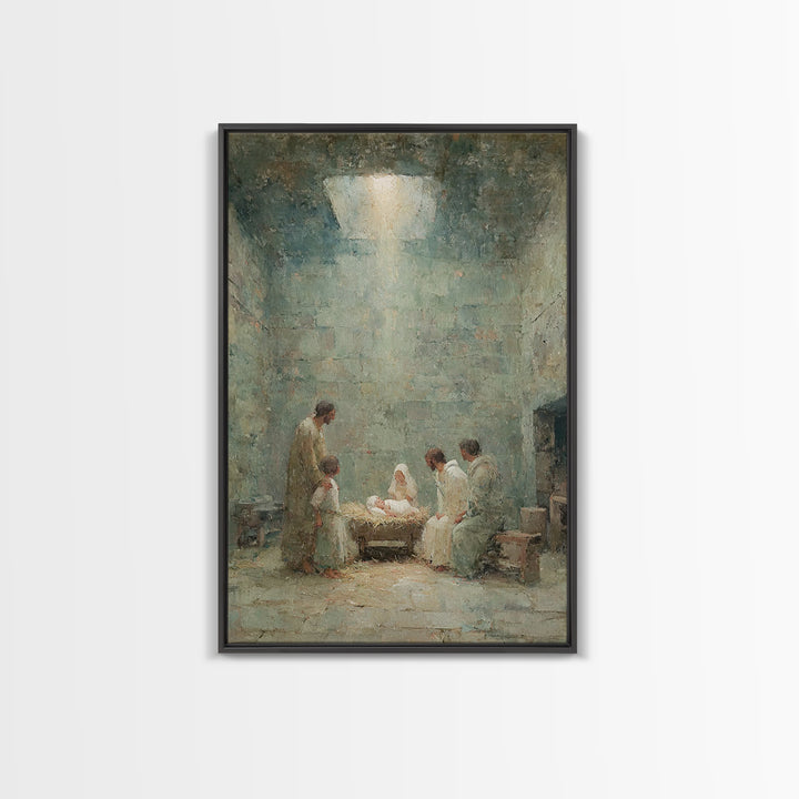 Blessed Nativity, Framed Canvas Print, Christian Wall Art, Christian Christmas Art, Christmas Wall Art, Christian Art Print, Christian Chri