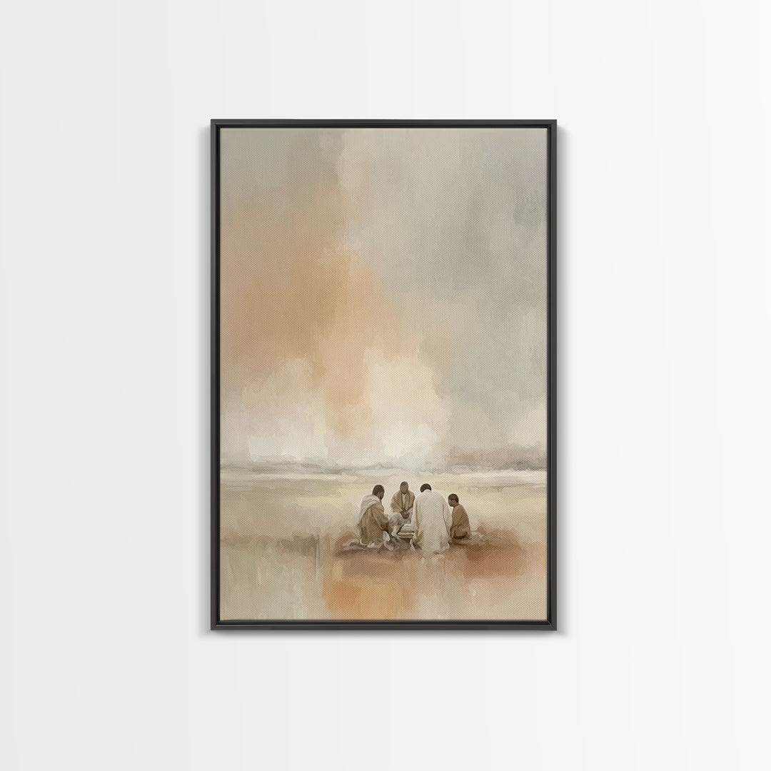 Circle Of Peace – Framed Canvas Print – Christian Art Canvas – Christian Wall Art – Minimalist Christian Art – Christian Painting – Christi