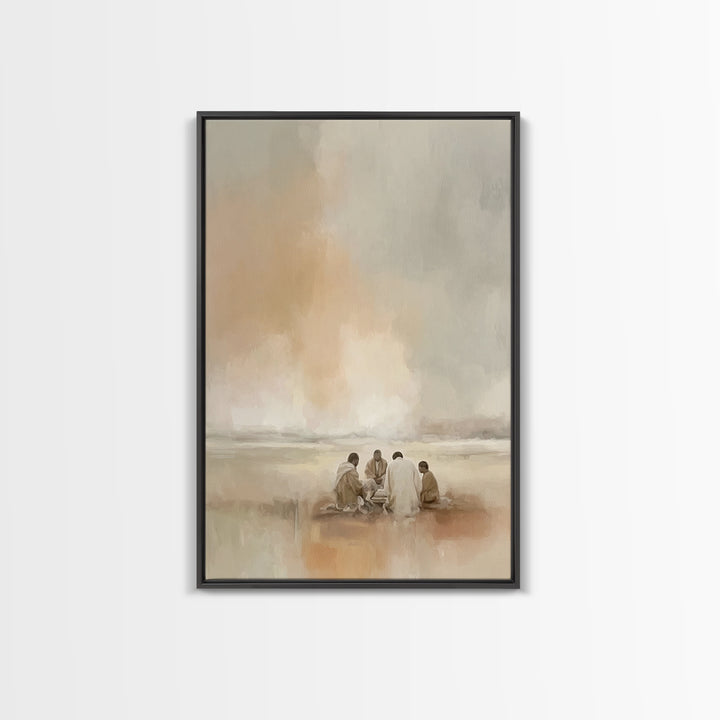Circle Of Peace – Framed Canvas Print – Christian Art Canvas – Christian Wall Art – Minimalist Christian Art – Christian Painting – Christi