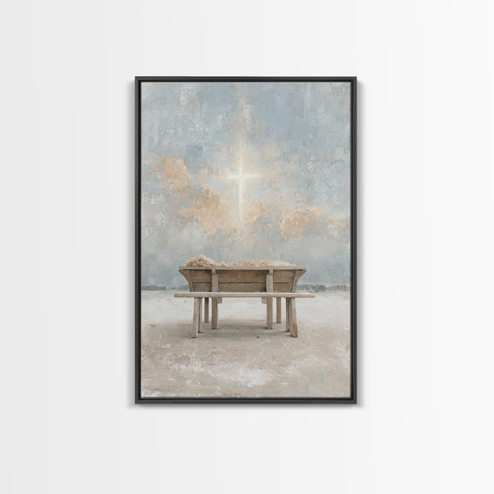Divine Dawn Promise – Framed Canvas Print – Christmas Art – Christian Wall Art – Jesus Art – Christian Decor – Christian Art Canvas