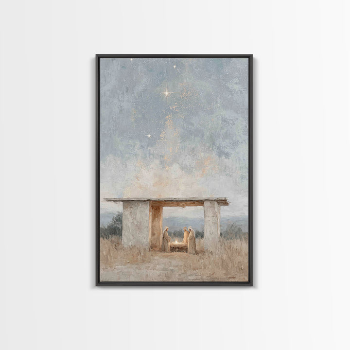 Shelter of Peace – Framed Canvas Print – Christian Decor – Jesus Art – Christian Art Canvas – Christmas Art – Christian Wall Art